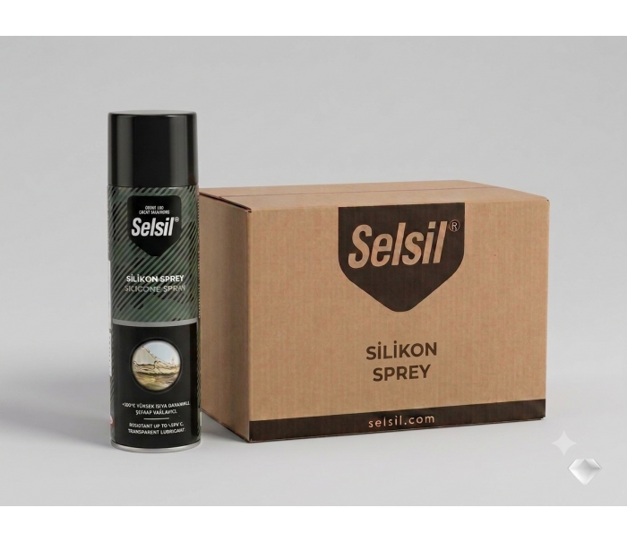 Selsil Silikon Sprey 500 ml Şeffaf Yağlayıcı Su Itici ve Ses Önleyici Bakım Spreyi 24 Adet